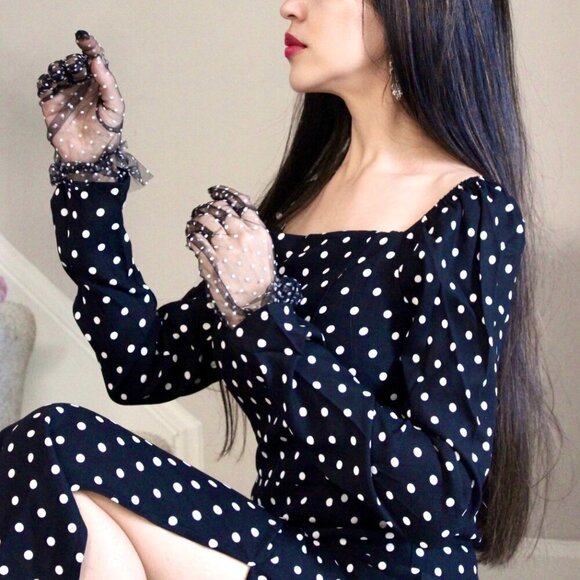 Polka Dot Midi Parisian Dress - Picture 4 of 9